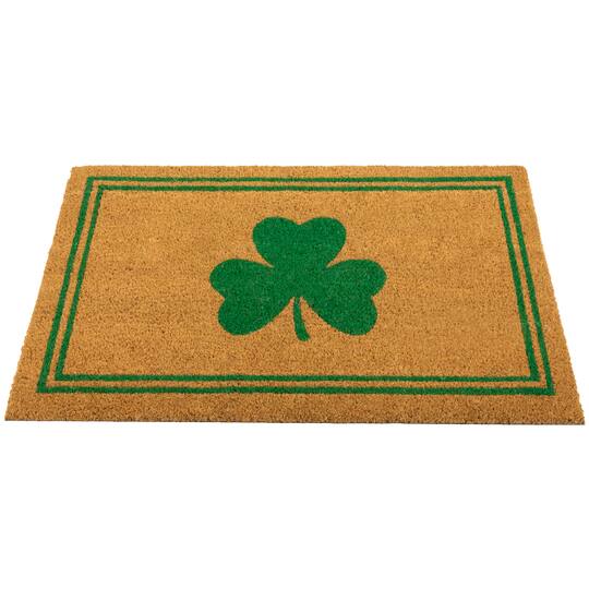 Green Shamrock & Double Stripe Doormat